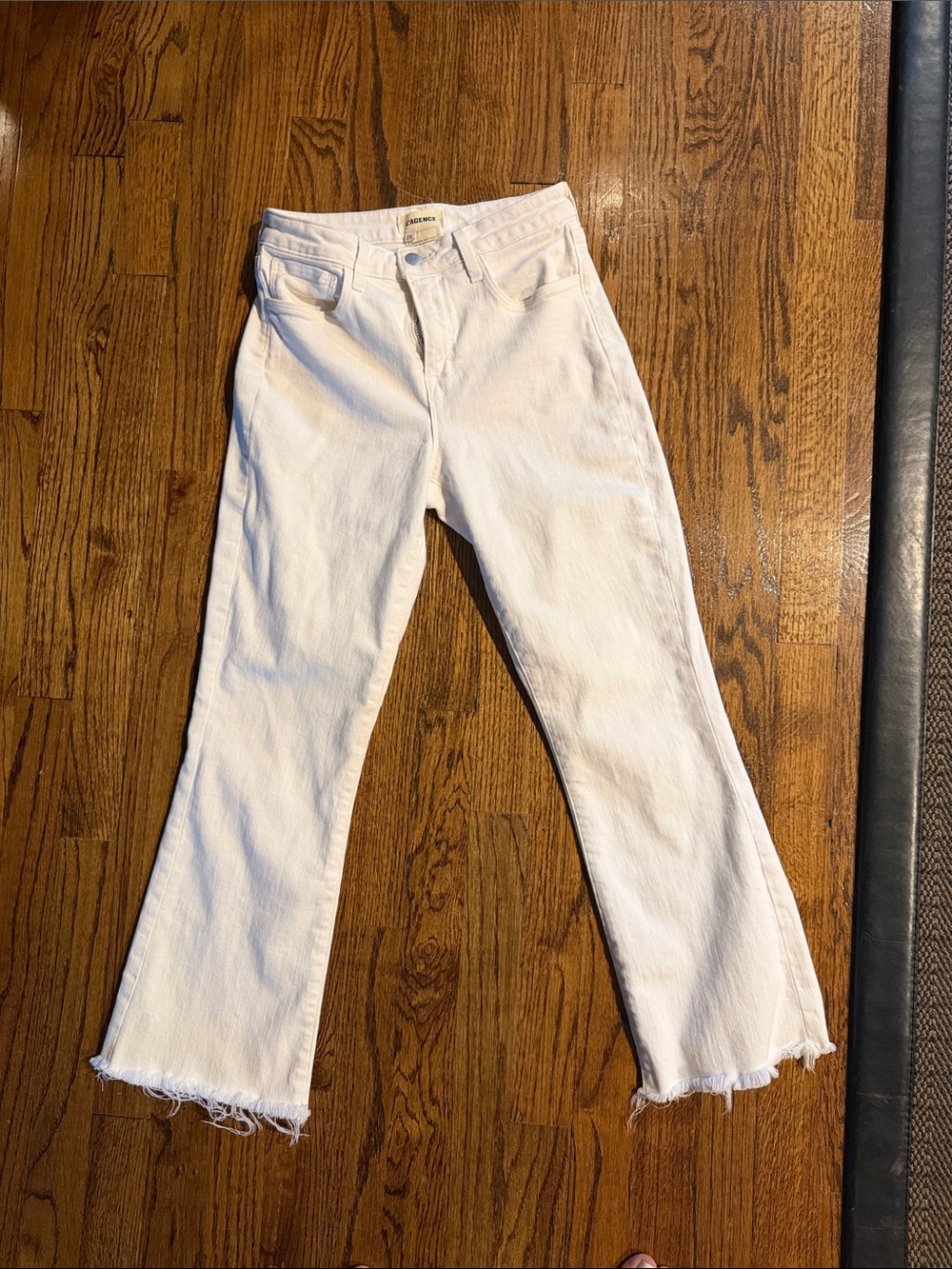 L’Agence White Women's Frayed-Hem Jeans